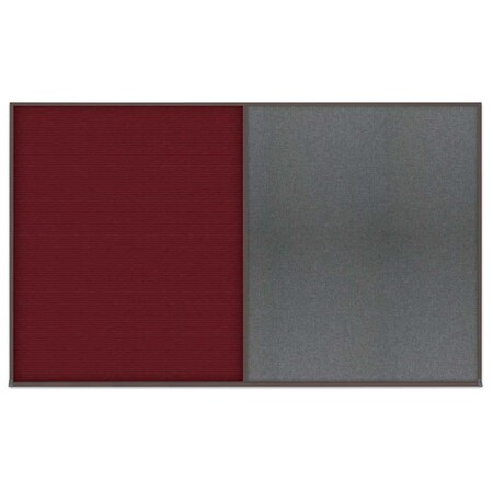 United Visual Products Triple Door Radius Corkboard, 72"x36", Hea, UV7015RC-BLACK-BUFF UV7015RC-BLACK-BUFF